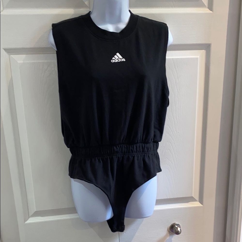 Adidas Black Sleeveless Dance Bodysuit IC6627 Size Large